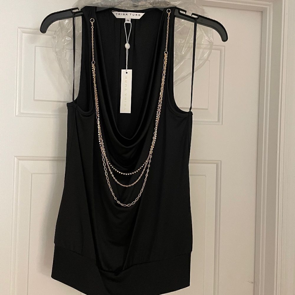 NWT TRINA TURK VANDA SULTRY SLEEVELESS TOP SIZE M - Picture 5 of 7